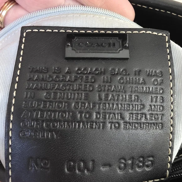 Coach Black and Tan Woven Tote Bag & Coach Scarf - Picture 3 of 15